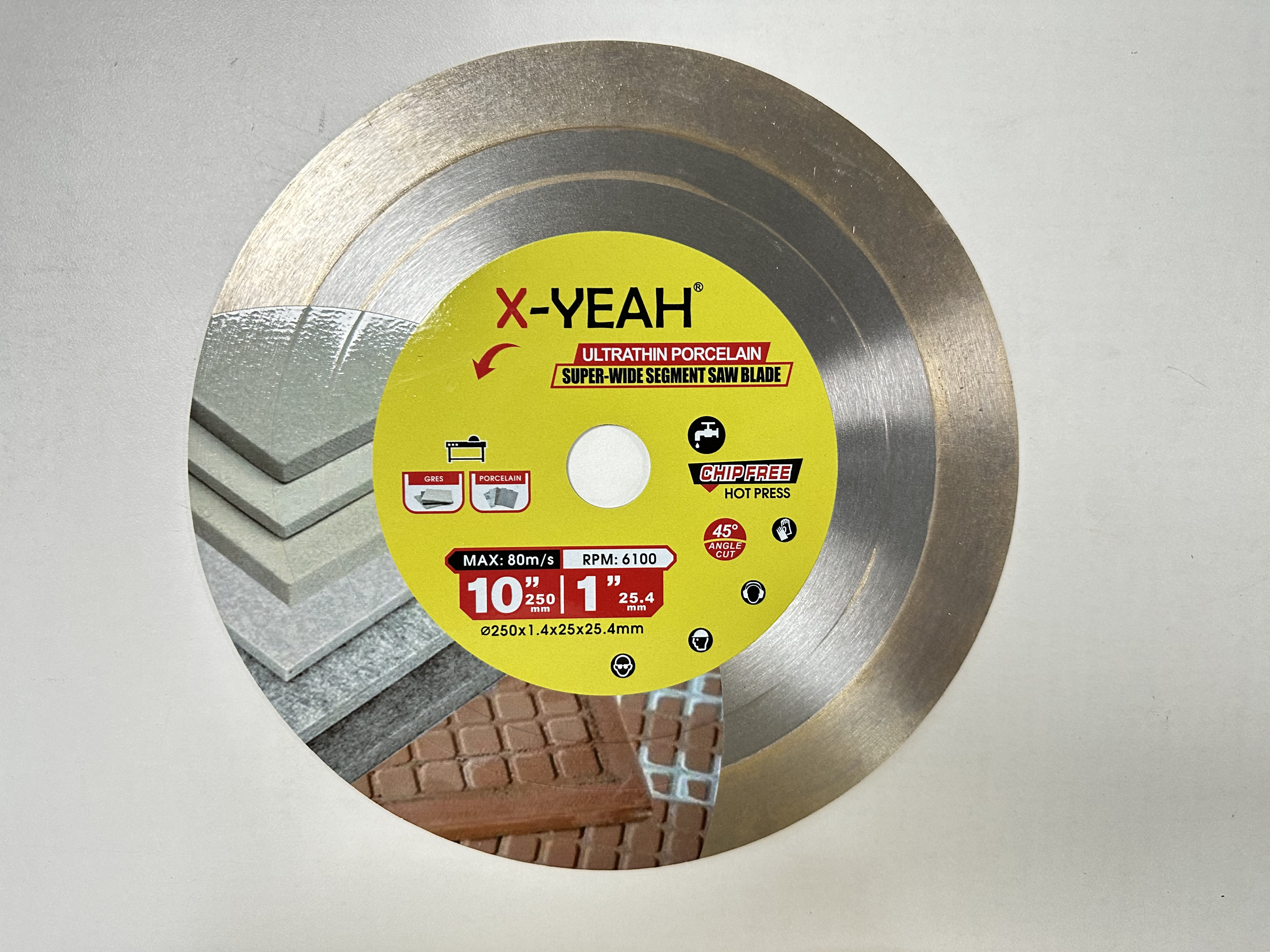 X-Yeah 250MM New Hot Press Diamond Saw Blade Ultra thin rim chipping free wet cutting porcelain tile