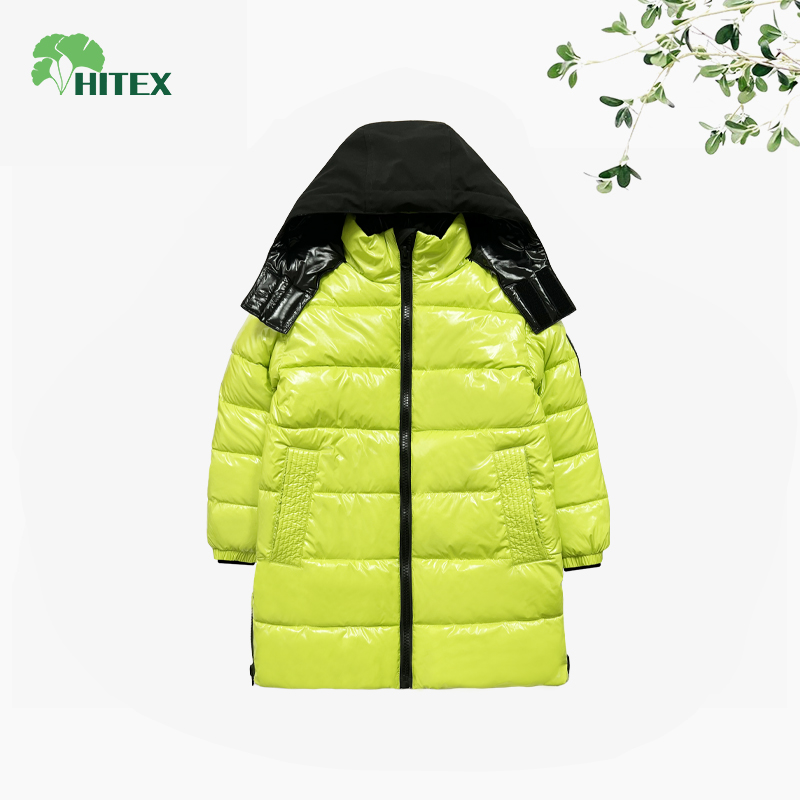 Hitex Boy's Woven Long Hooded Padded Coat With Shining Fabric