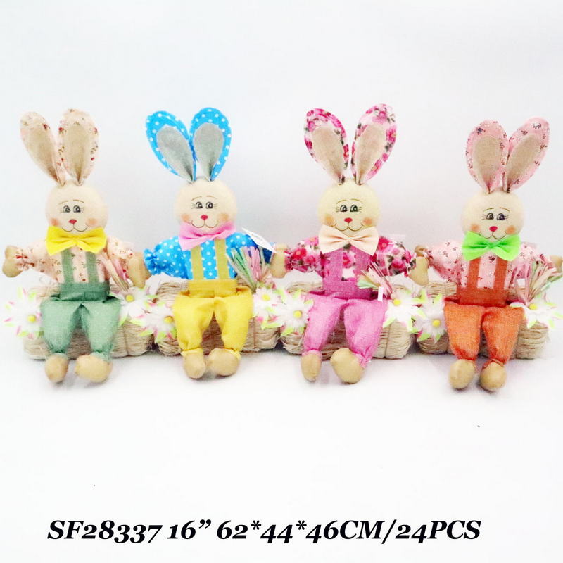 16 Inch Easter Decor Rabbit Indoor On Tabel Sitting