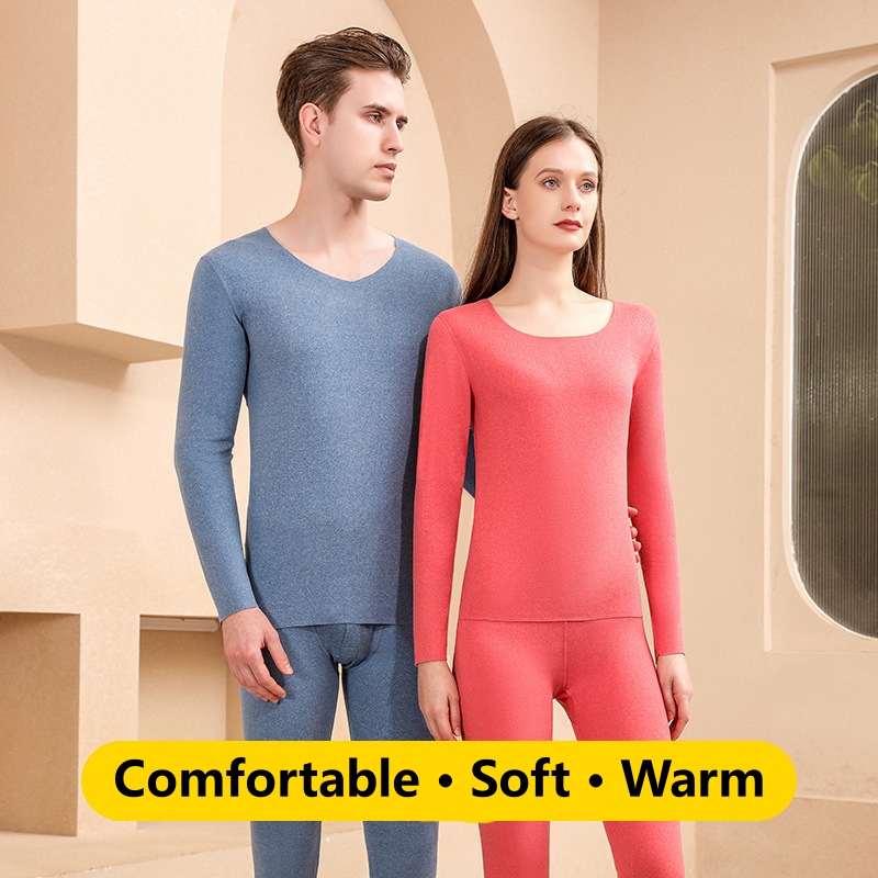 Seamless round neck AB face thermal underwear autumn clothes autumn pants set