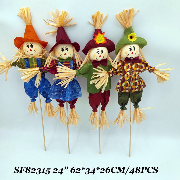 24 Inch Fall Harvest Garden Outdoor Indoor Holiday Decoraiton Scarecrow Pick