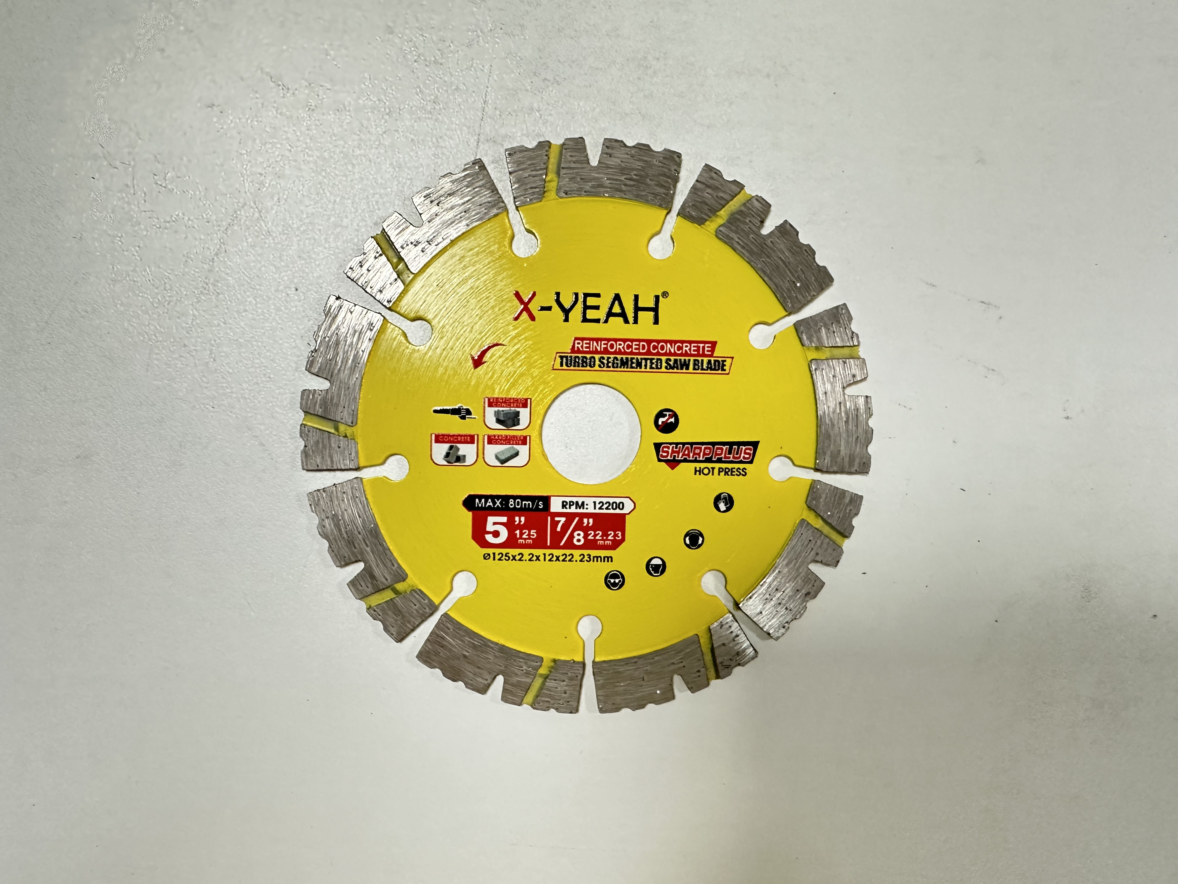 X-Yeah 125MM hot pressed diamond saw blade "U" shape segment turbo balde dry cutting concrete