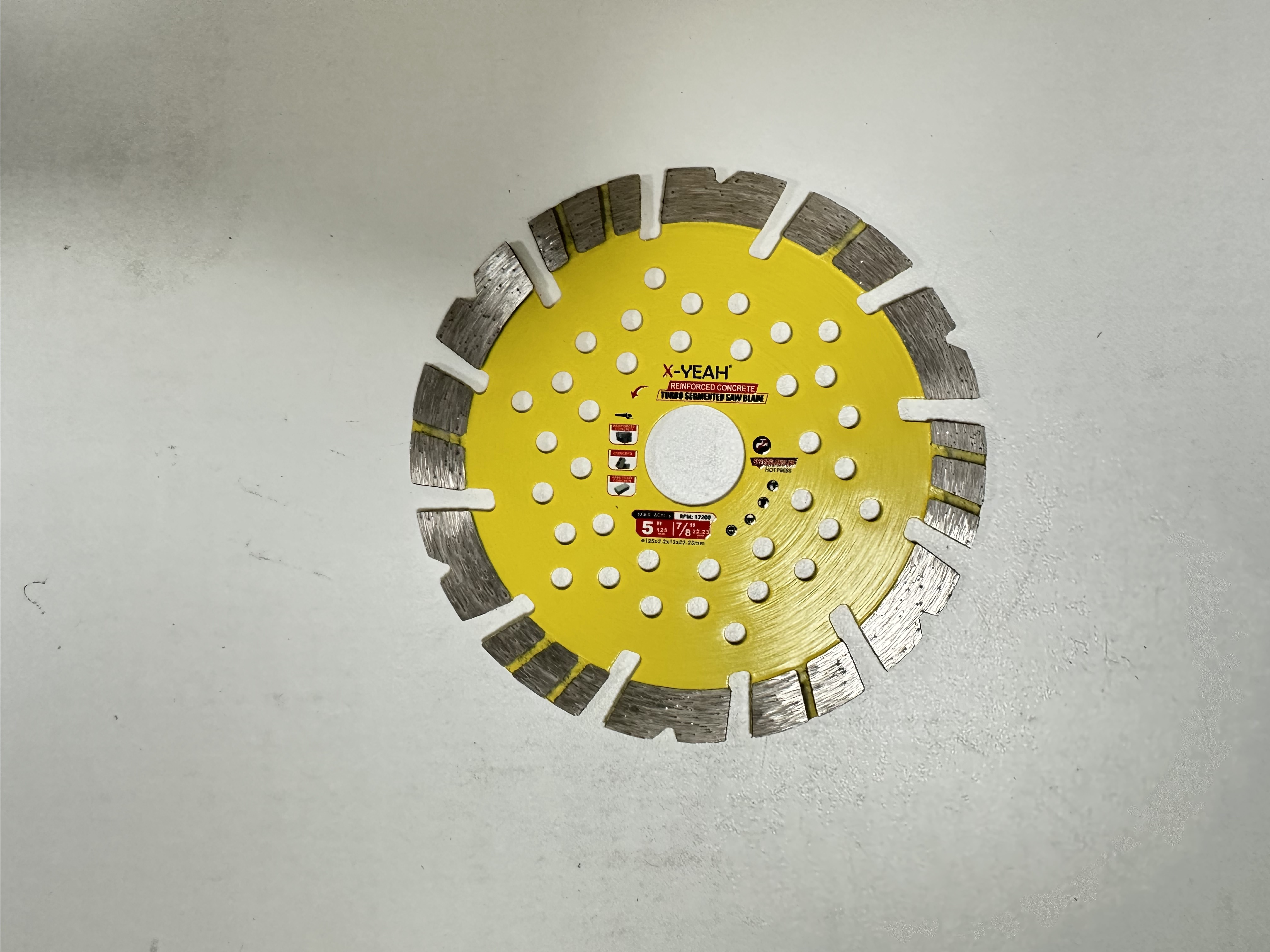 X-Yeah 125MM hot pressed diamond saw blade "V" shape segment turbo balde dry cutting concrete