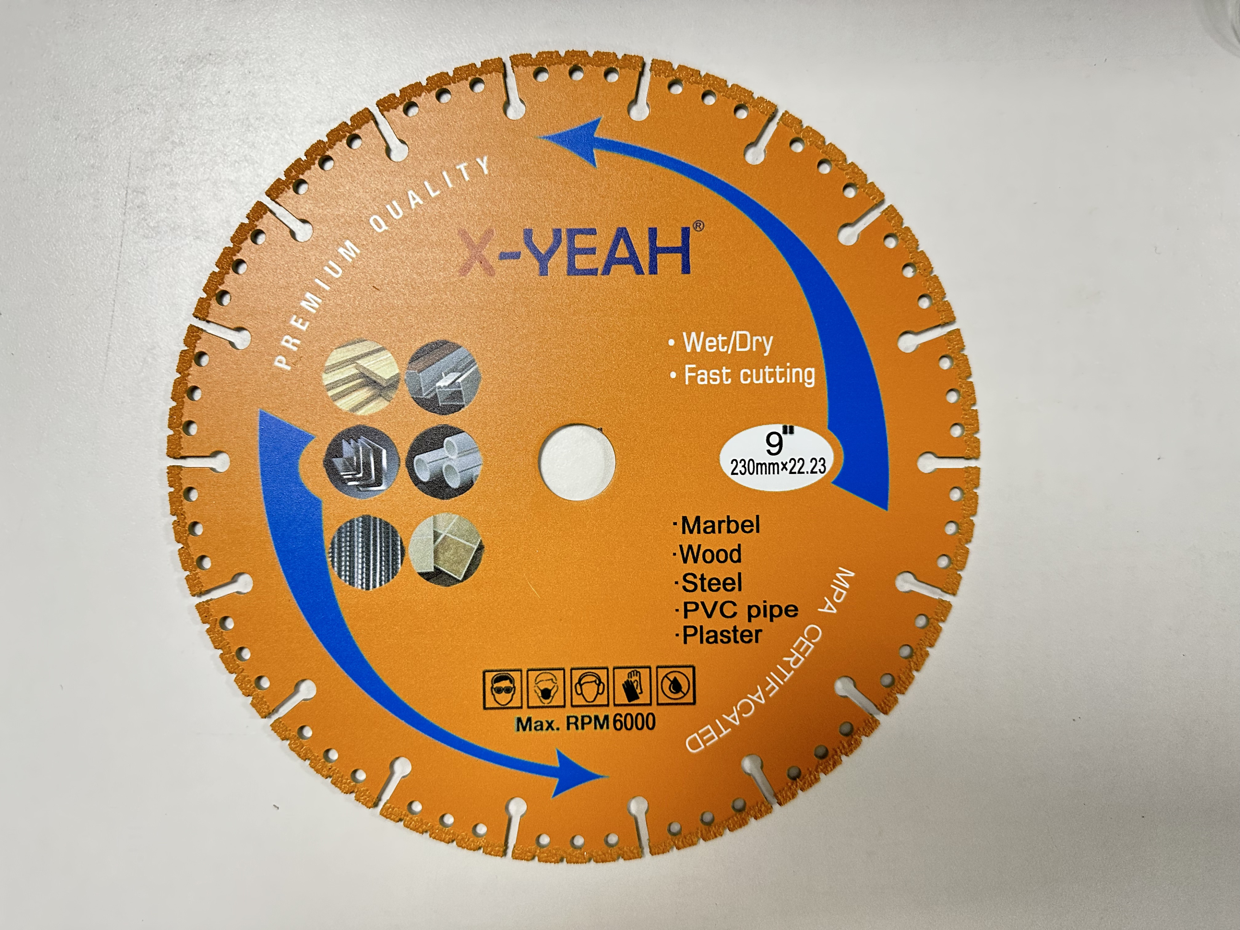 X-Yeah 230mm Vacuum brazed diamond saw blade All Purpose Cutting Blades 7 Inch Cut Off Wheels