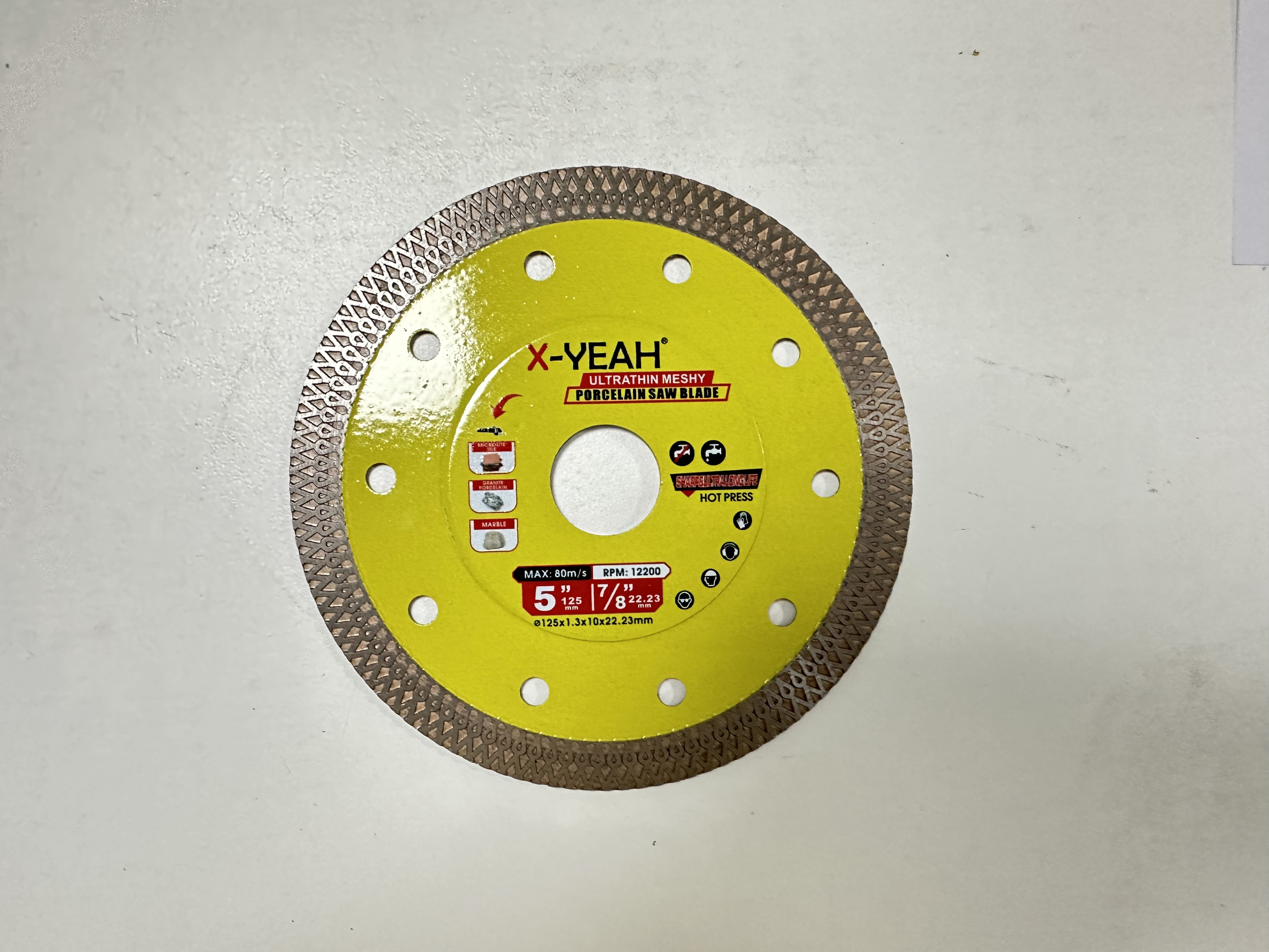 X-Yeah 125MM Hot Press Diamond Saw Blade Ultra thin Meshy dry/wet cutting porcelain tile marble