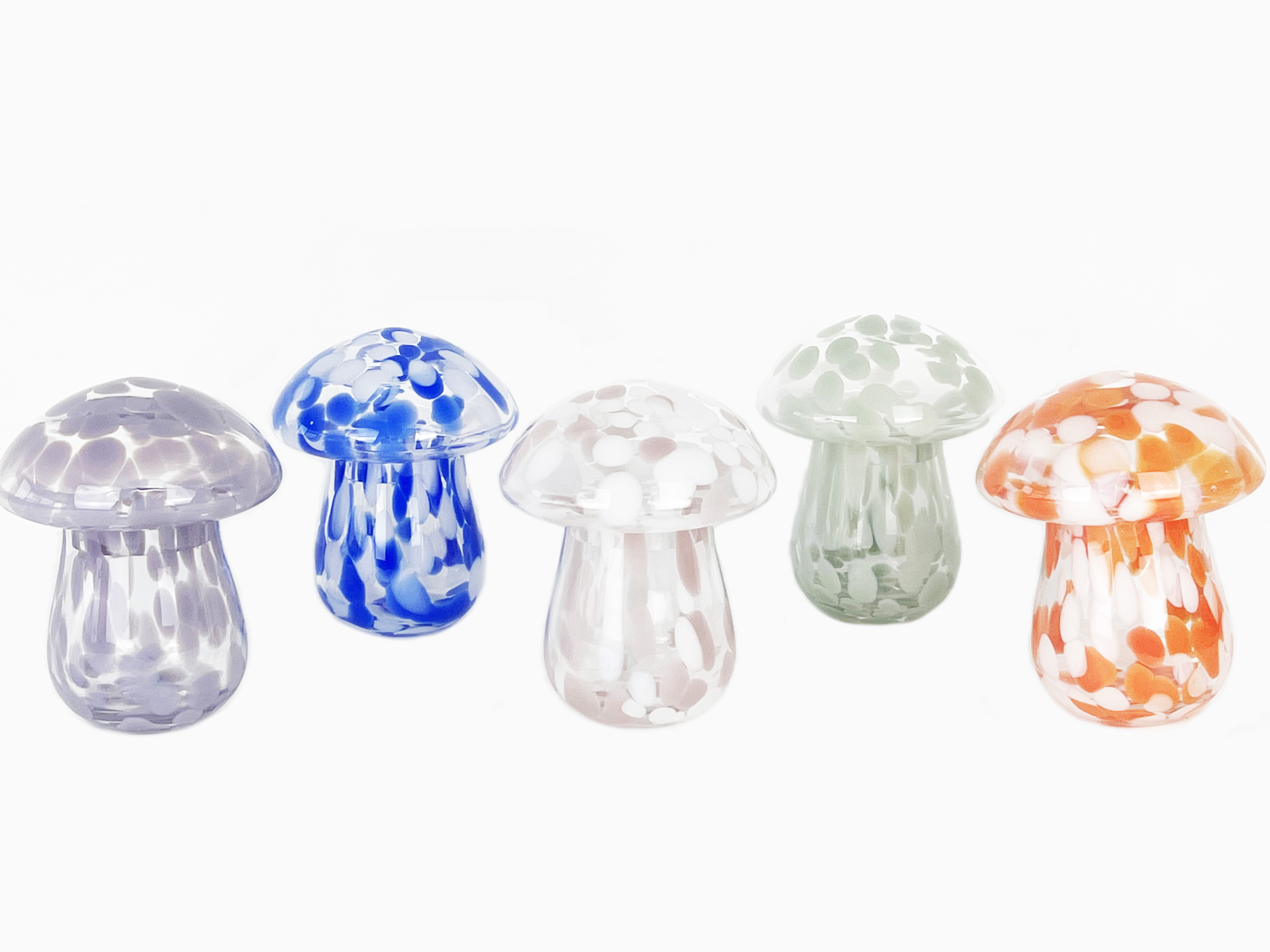 blue green and white mixed glass candle holder