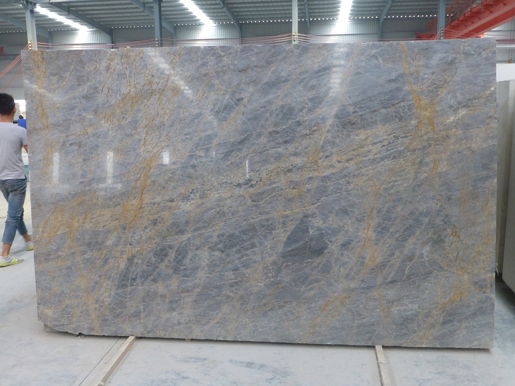 China Natural Stone Provence Gold Grey Polished Marble Slabs Tiles