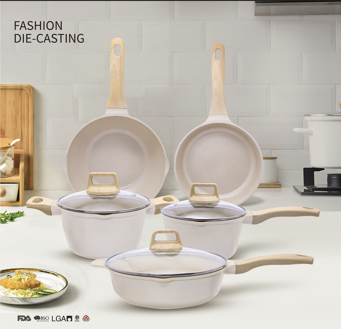 Fashion kit Die-cast aluminum resistant non-stick wok milk wok Frying pan Stockpot Wok stockpot