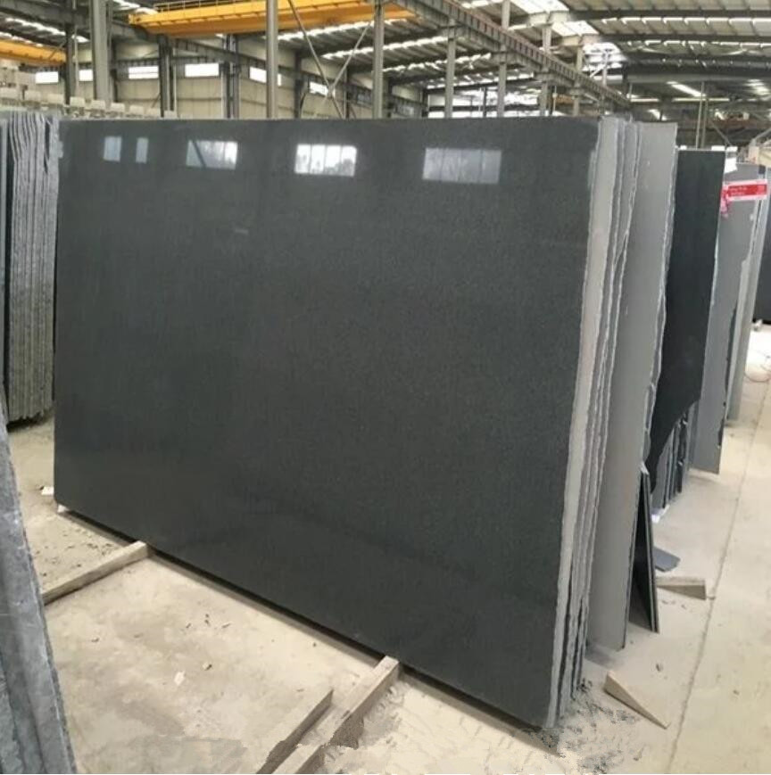 Natural Dark Grey Sesame Black Granite Tile with Polished Honed