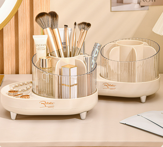 Rotating desktop makeup storage box