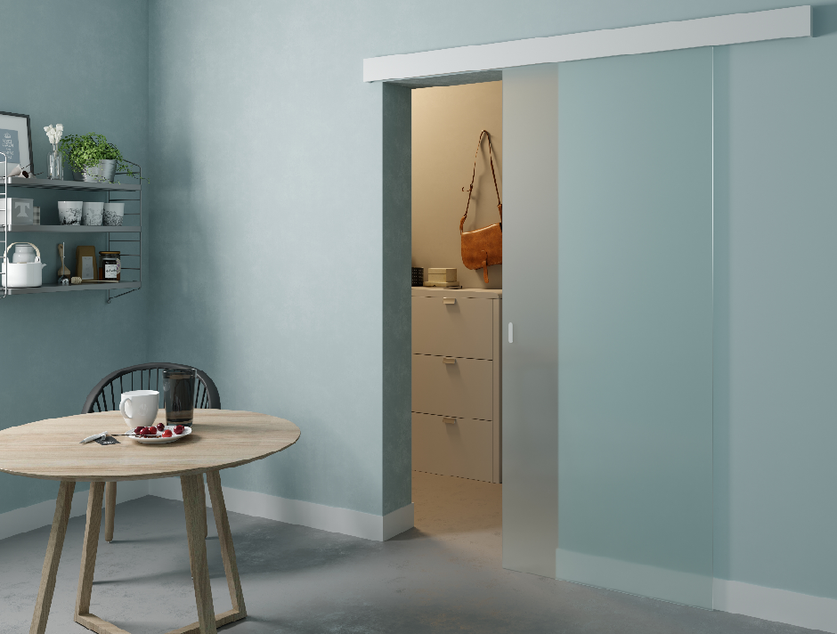 Acid-treatment frost tempered glass door