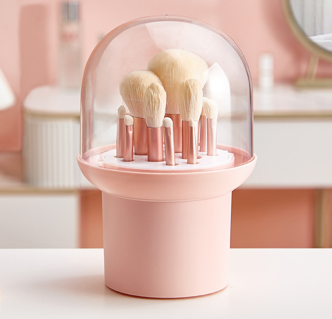 Circular makeup brush storage container twelve-hole soft rubber spacer