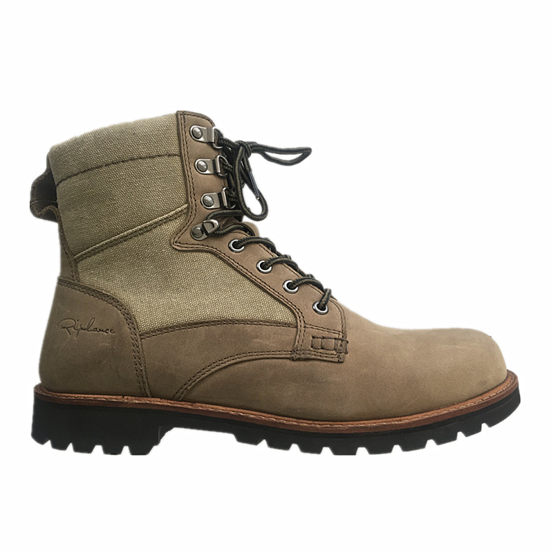 6” men's leather+canvas boots