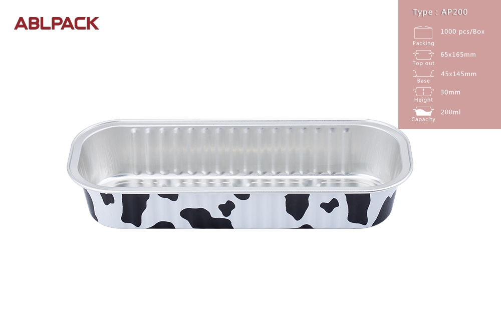 ABL PACK 200ML/6.7oz Oven Use Safe Disposable Aluminum Foil Coated Food Container Baking