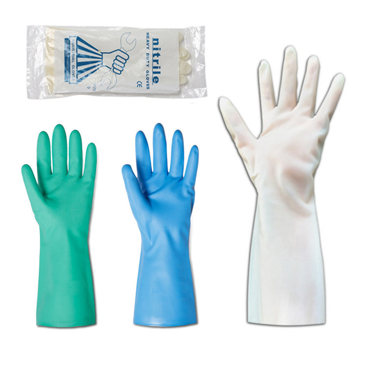 Chemical Resistant Heavy Duty Nitrile Gloves Thick Work Cleaning Resist Household Acid Alkali Gloves