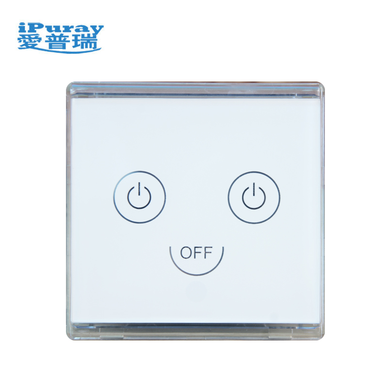 Glass Pad Touch Switch for 2 Loads