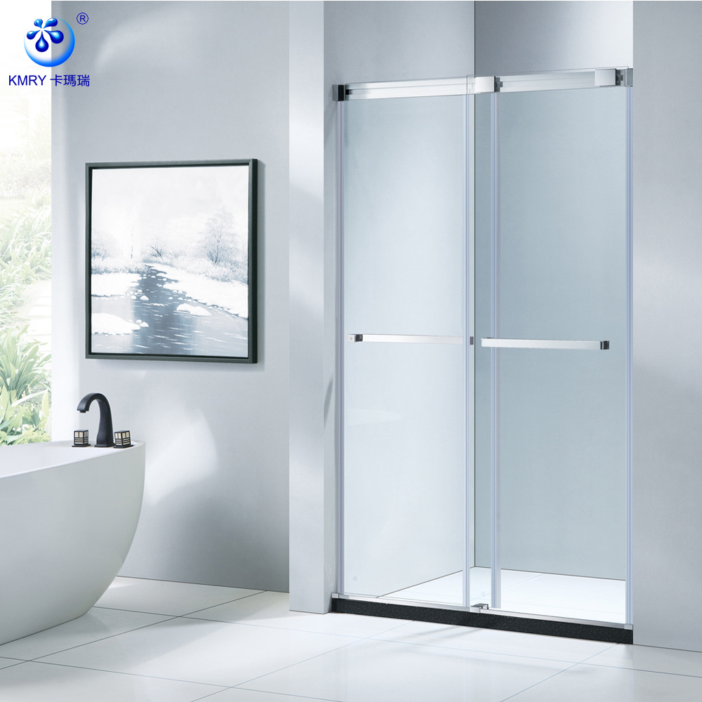 chrome hinged glass opaque shower door bathroom designa