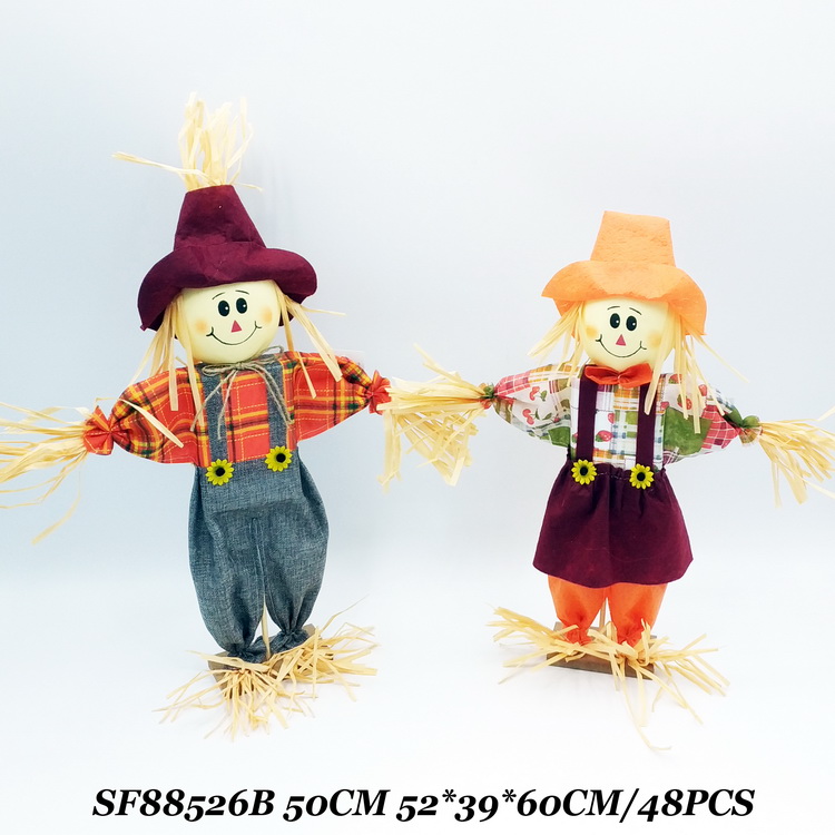 50CM Fall Harvest Halloween Decoration Scarecrow Standing