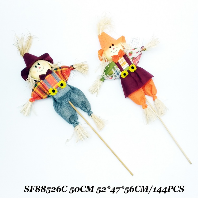 50CM Fall Harvest Halloween Decoration Scarecrow Pick