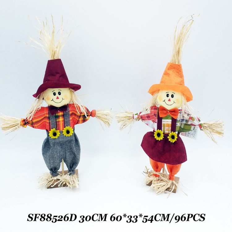 30CM Fall Harvest Halloween Decoration Scarecrow On Tabel