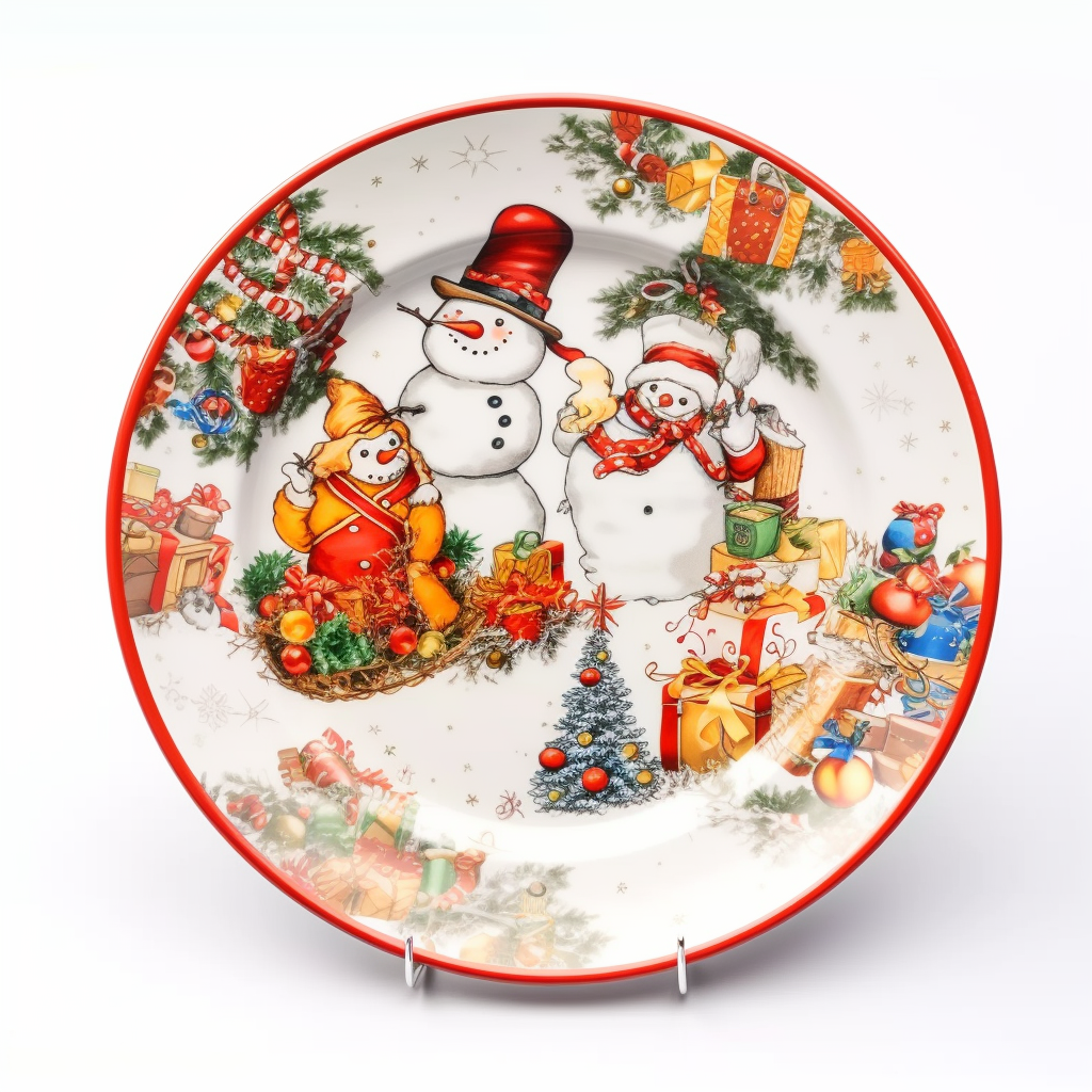 Christmas-themed ceramic dinner plates