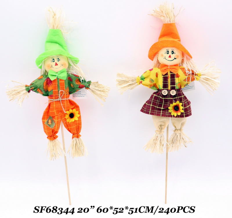 20 Inch Fall Garden halloween Decor Outdoor Scarecrow Pick