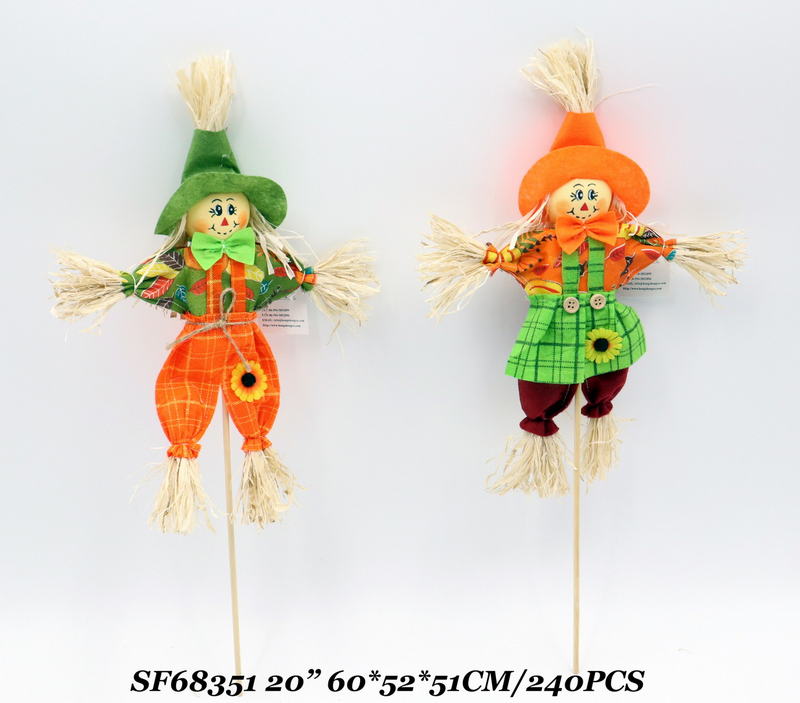 20 Inch Fall Garden halloween Decor Scarecrow Pick