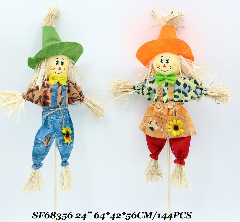 24 Inch Fall Garden Halloween Decor Scarecrow Pick