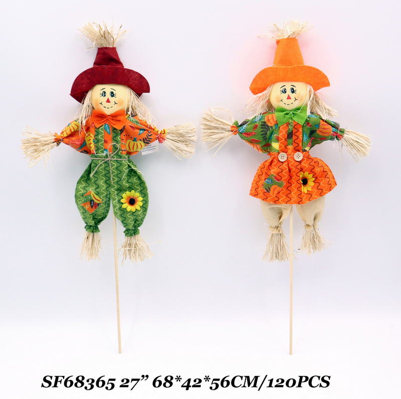 27 Inch Fall Garden Halloween Decor Scarecrow Pick
