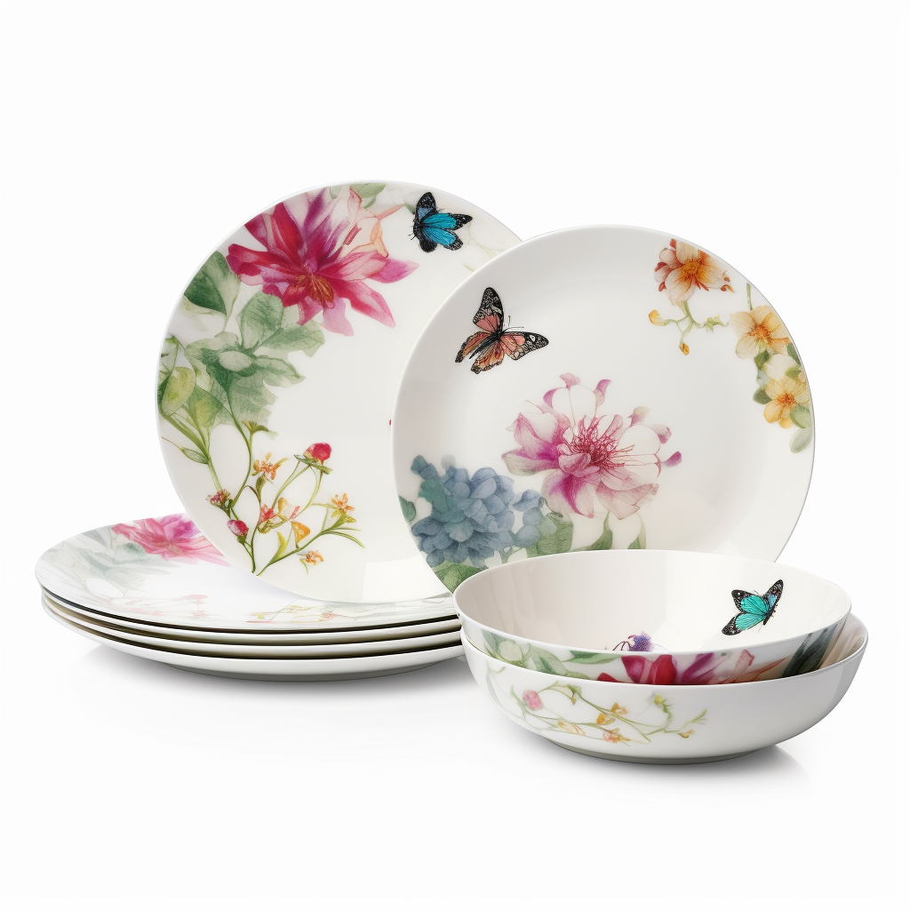 Porcelain floral dinnerware set