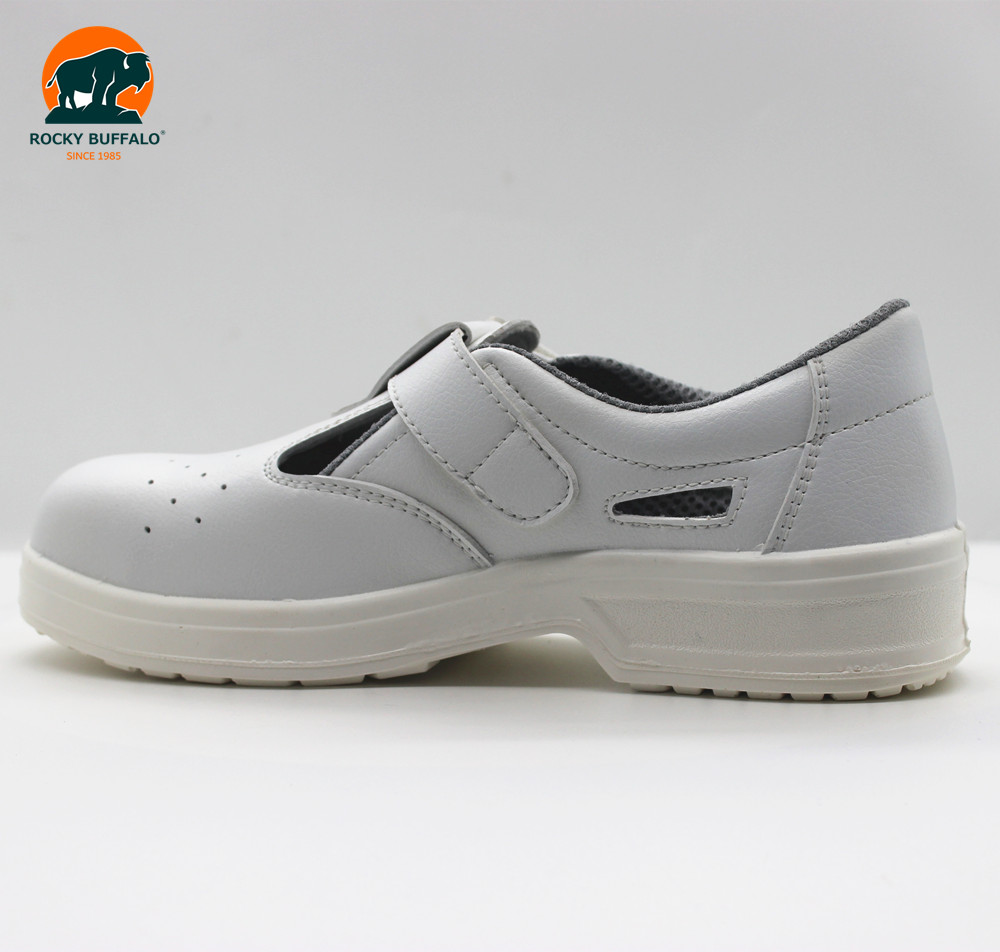 Rocky Buffalo Breathable White Microfiber leather shoes food and hospital working safety shoes