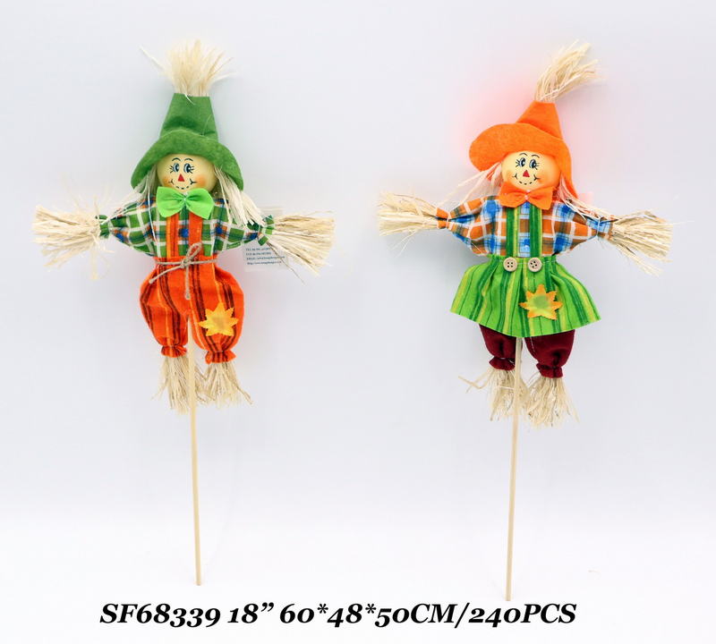 18 Inch Fall Garden Halloween Decor Scarecrow Pick