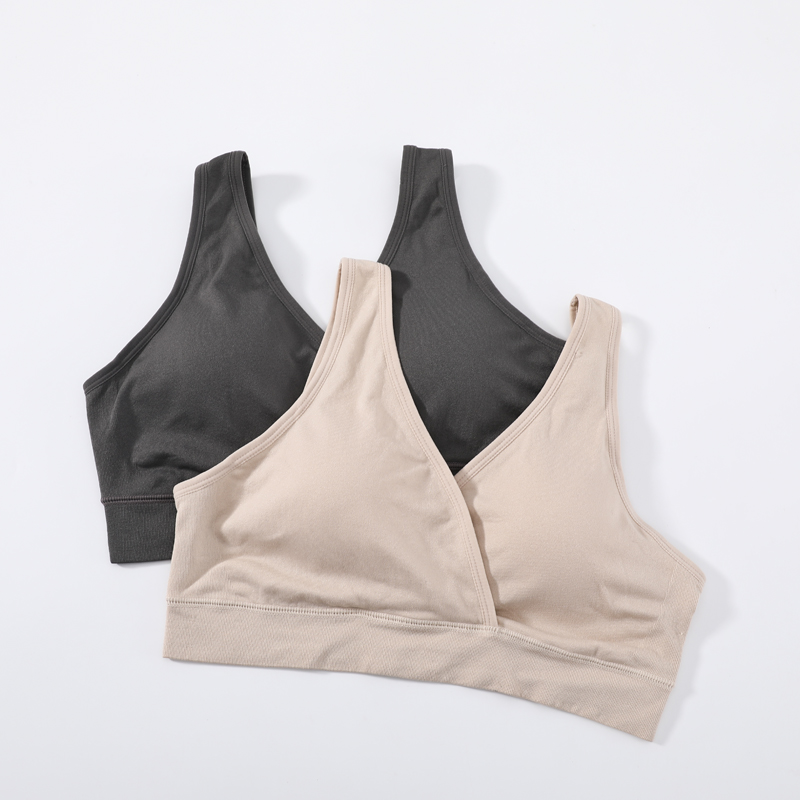 Cross lactation bra without underwire maternity lactation bra together