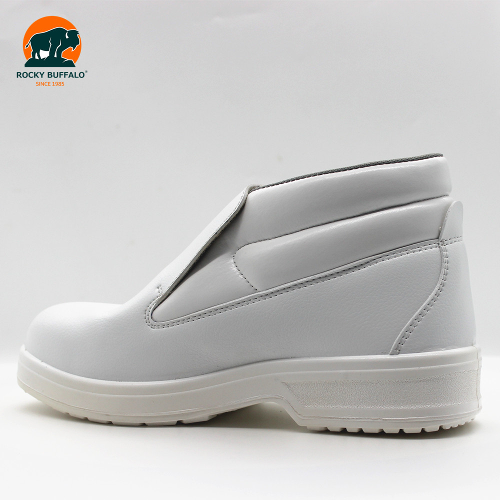 Rocky Buffalo Middle Cut S2 White Microfiber Safety Shoes Nurse Shoes With Steel toe