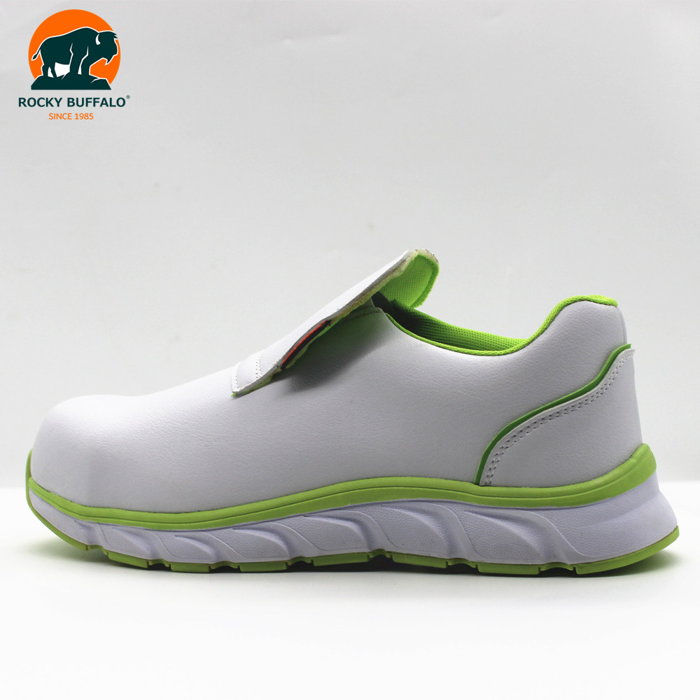Rocky Buffalo Hot Sale New Designed Green Color Microfiber Steel Toe Anti Static Nurse Shoes