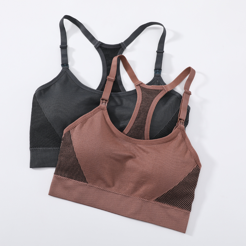 Lactation bra on the open button seamless underwire underwear