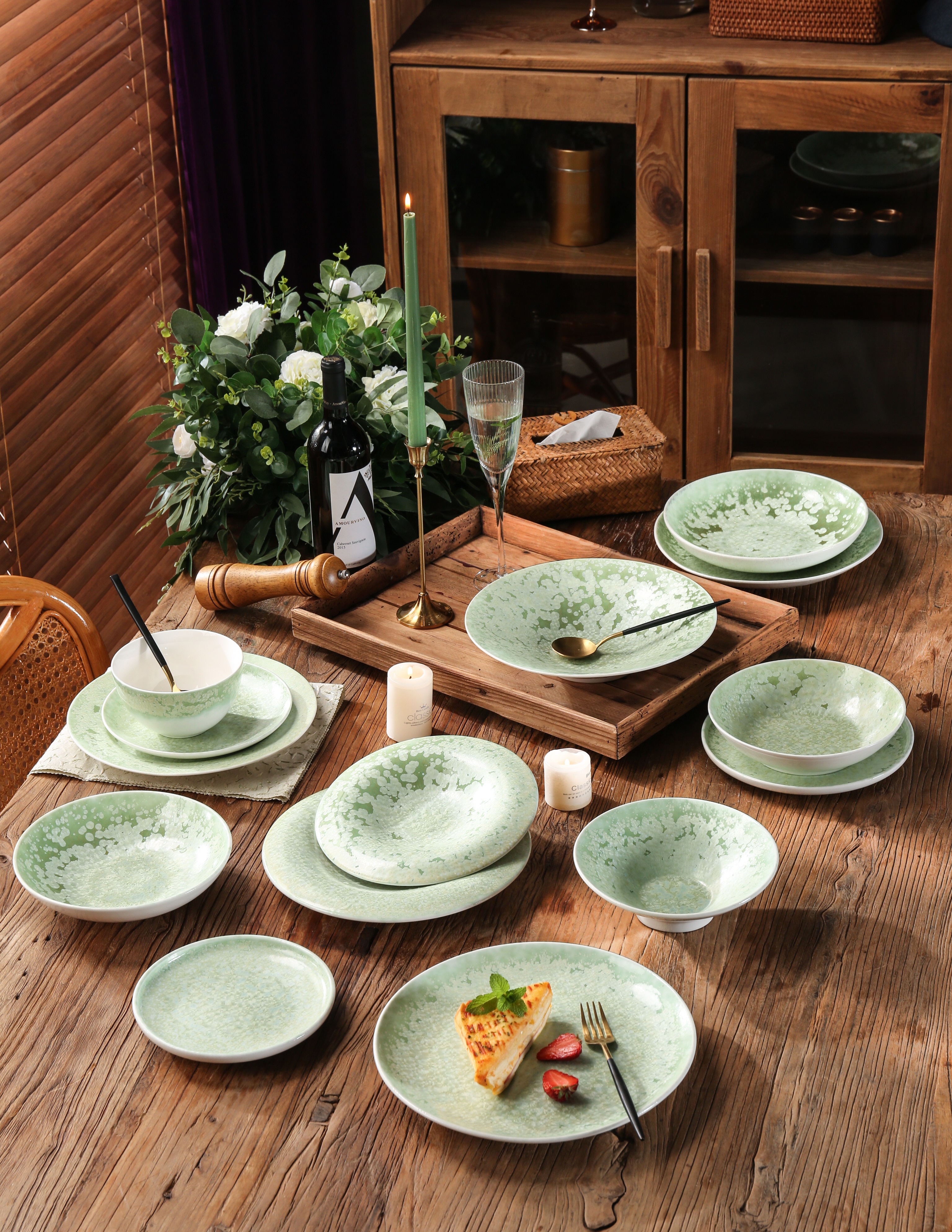 Porcelain Color Glaze Dinner Set