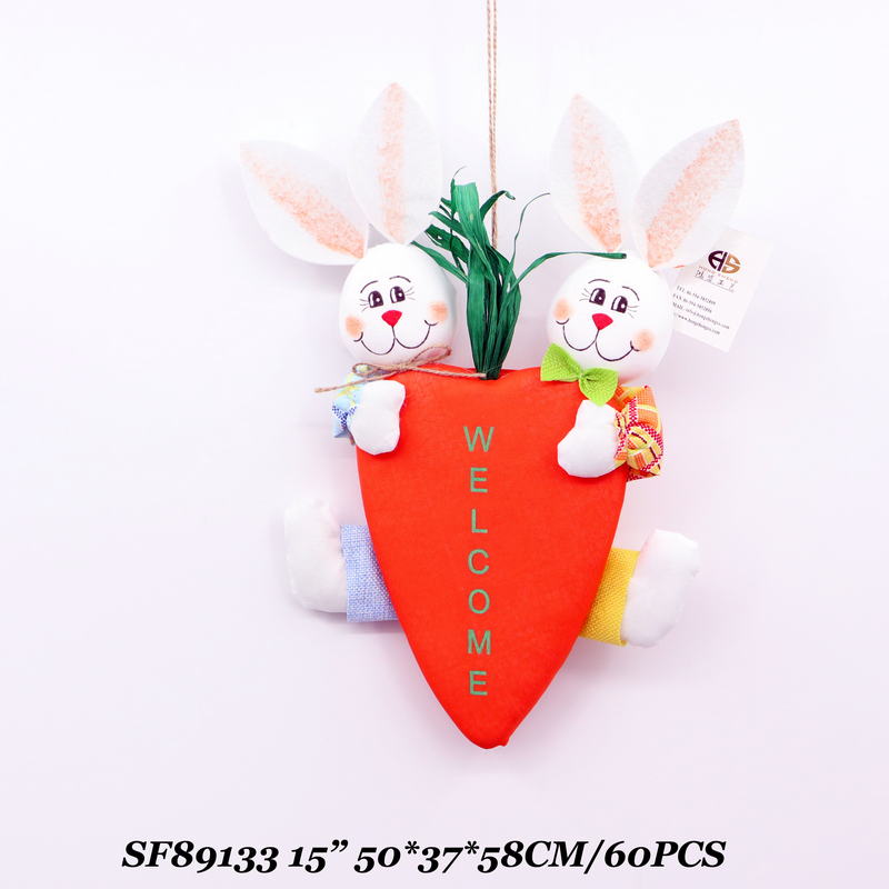 15 Inch Easter Decor Rabbit With Radish