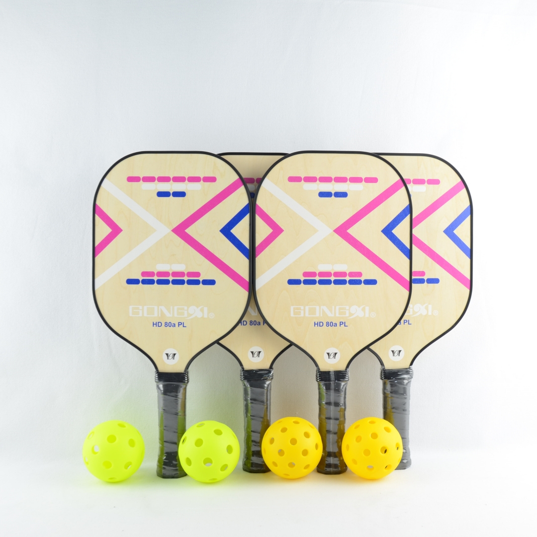 Wood pickeleball paddle set