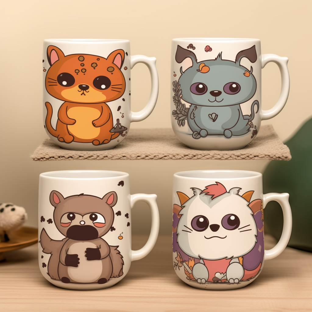 Cute cartoon coffee mug
