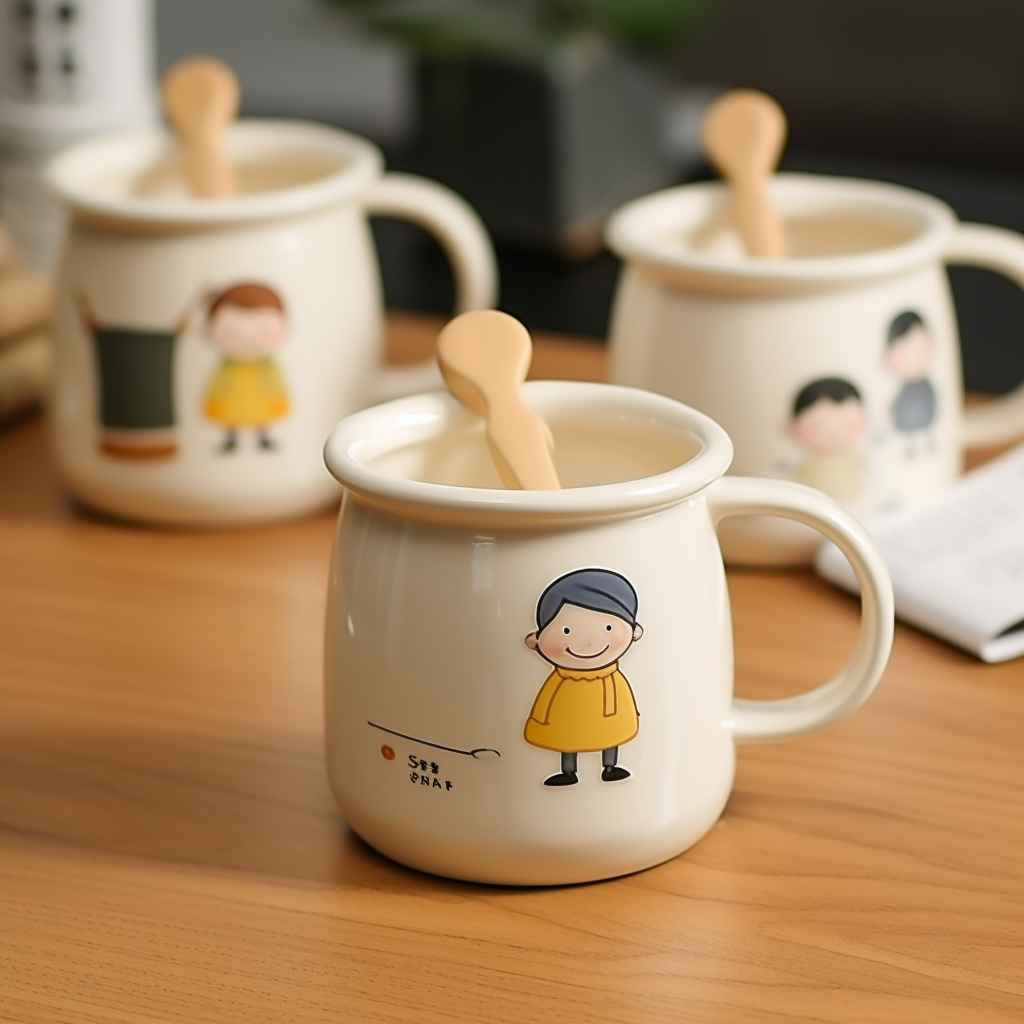 Unique children's hand-painted cartoon coffee cup