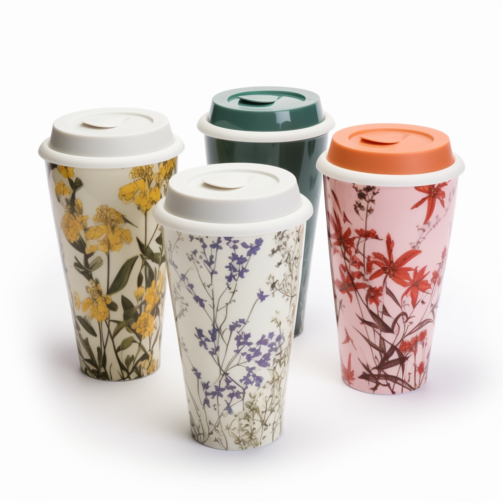 Nature-inspired stoneware travel coffee cup