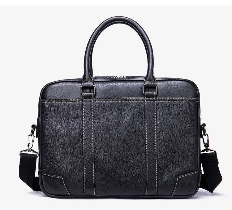 Leather Briefcase Man Genuine Leather Briefcase Bags Briefcases Shoulder Mens Canvas Messenger Bag
