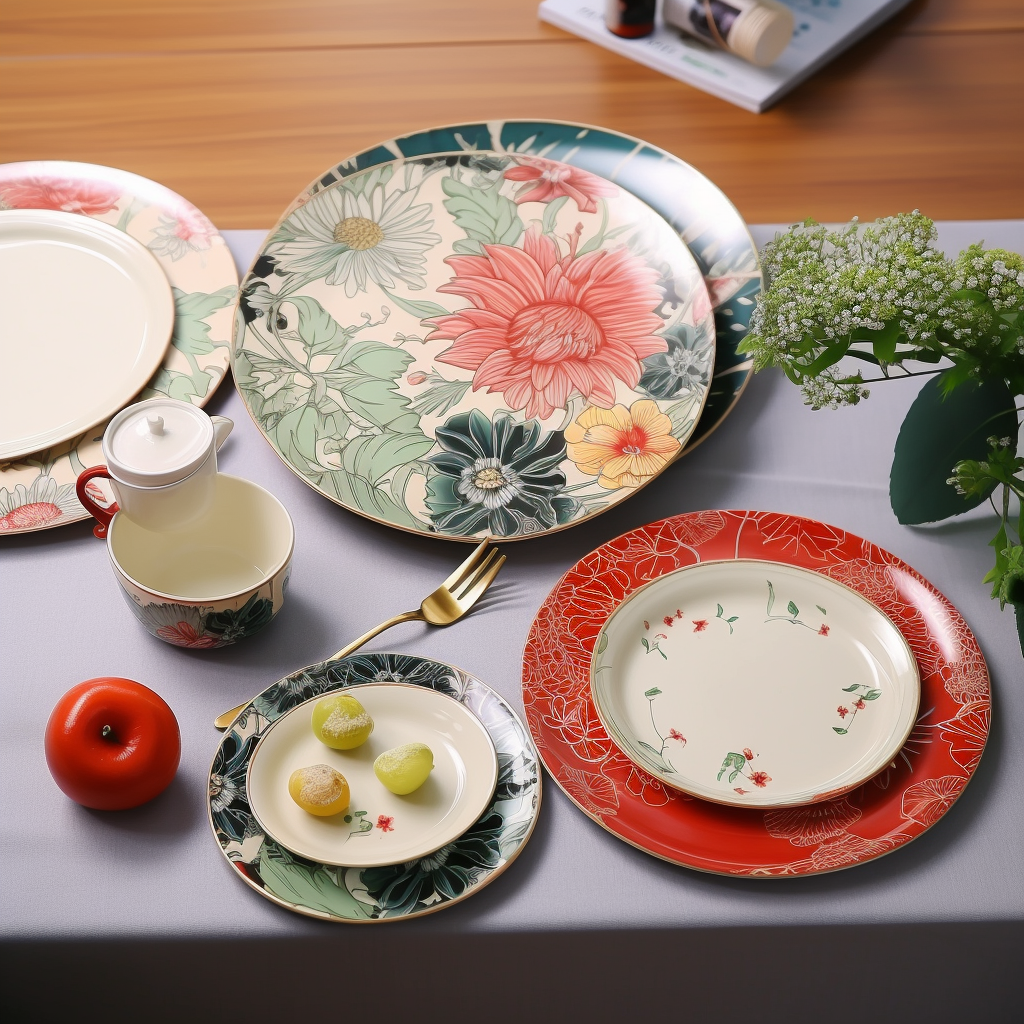 Spring flower patterned china dishes