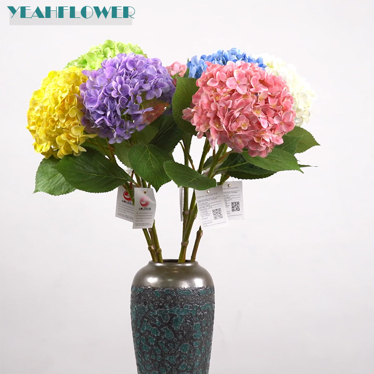 Artificial Hydrangea Silk Flower Bouquet Faux Hydrangea 18cm Stems