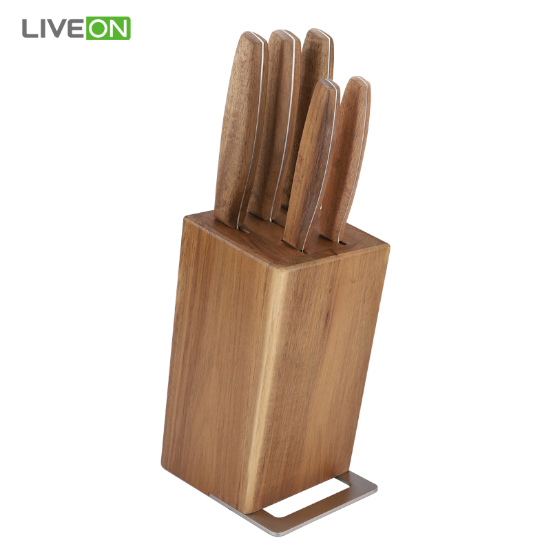 6pcs knife set with block