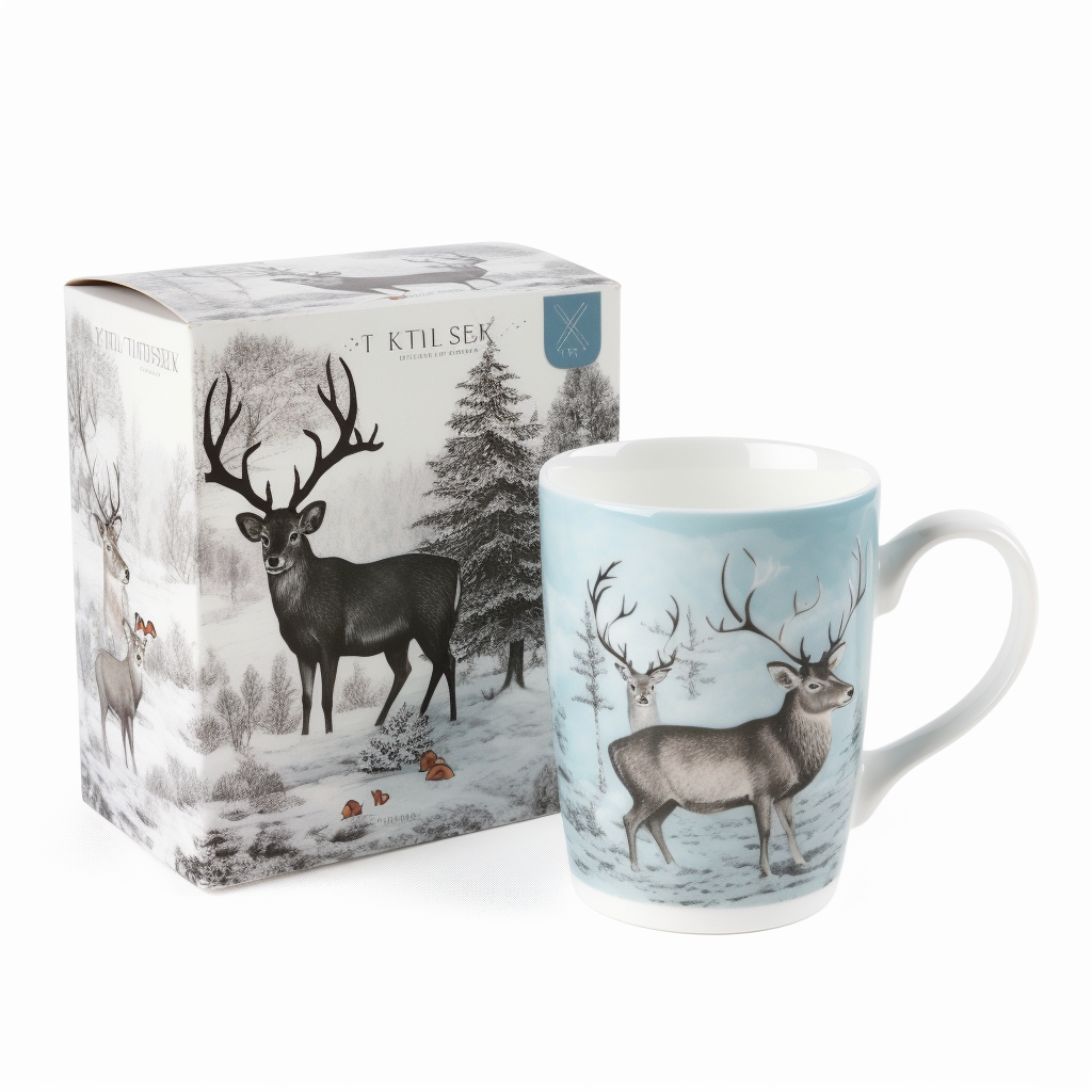 Winter-themed ceramic mugs