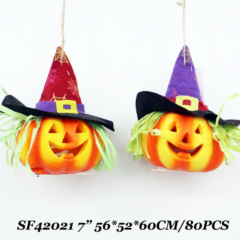 7 Inch Halloween Decoration Pumpkin with light Hanging