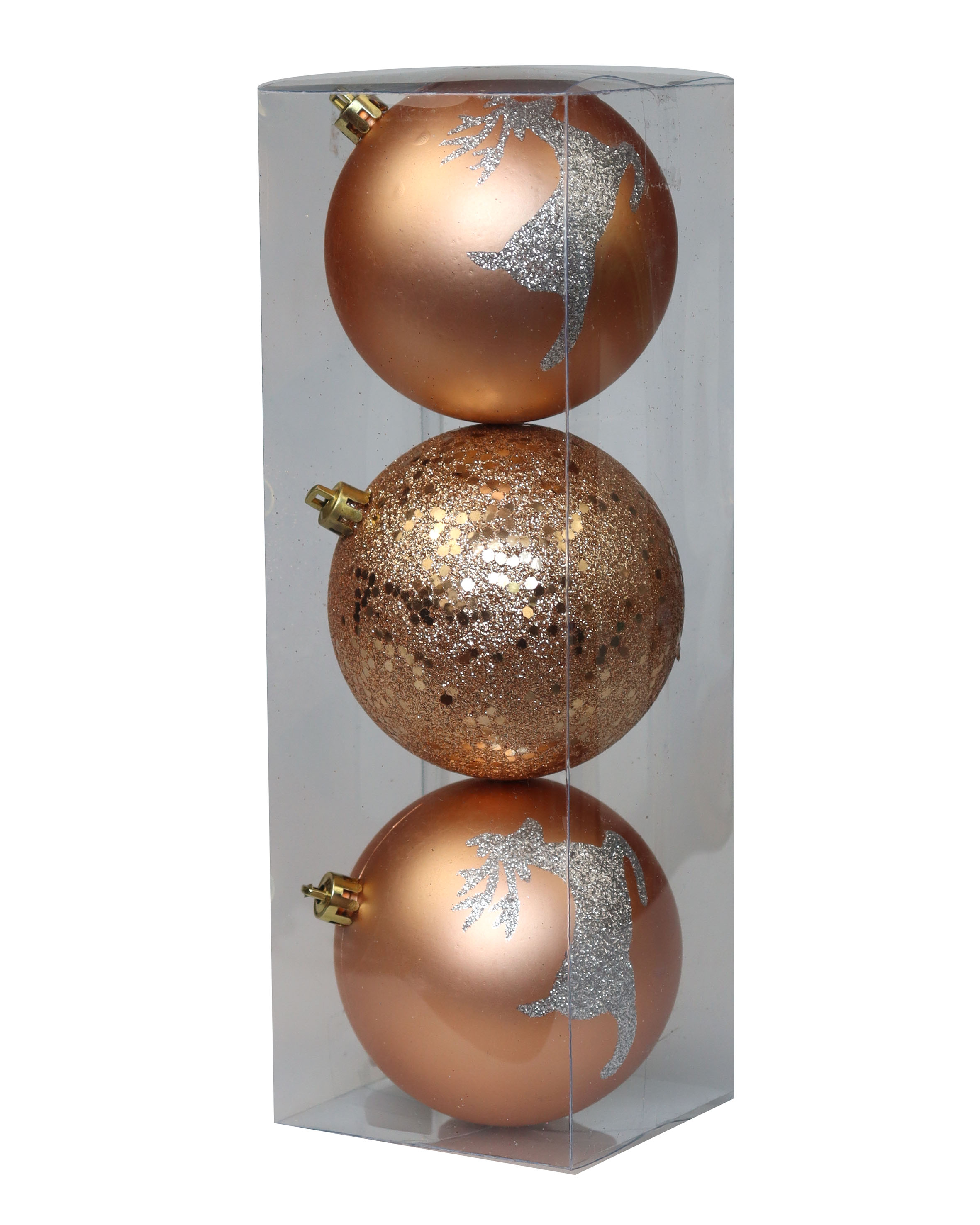 3PCS Christmas Tree Ornaments 8CM Plastic Christmas Ball