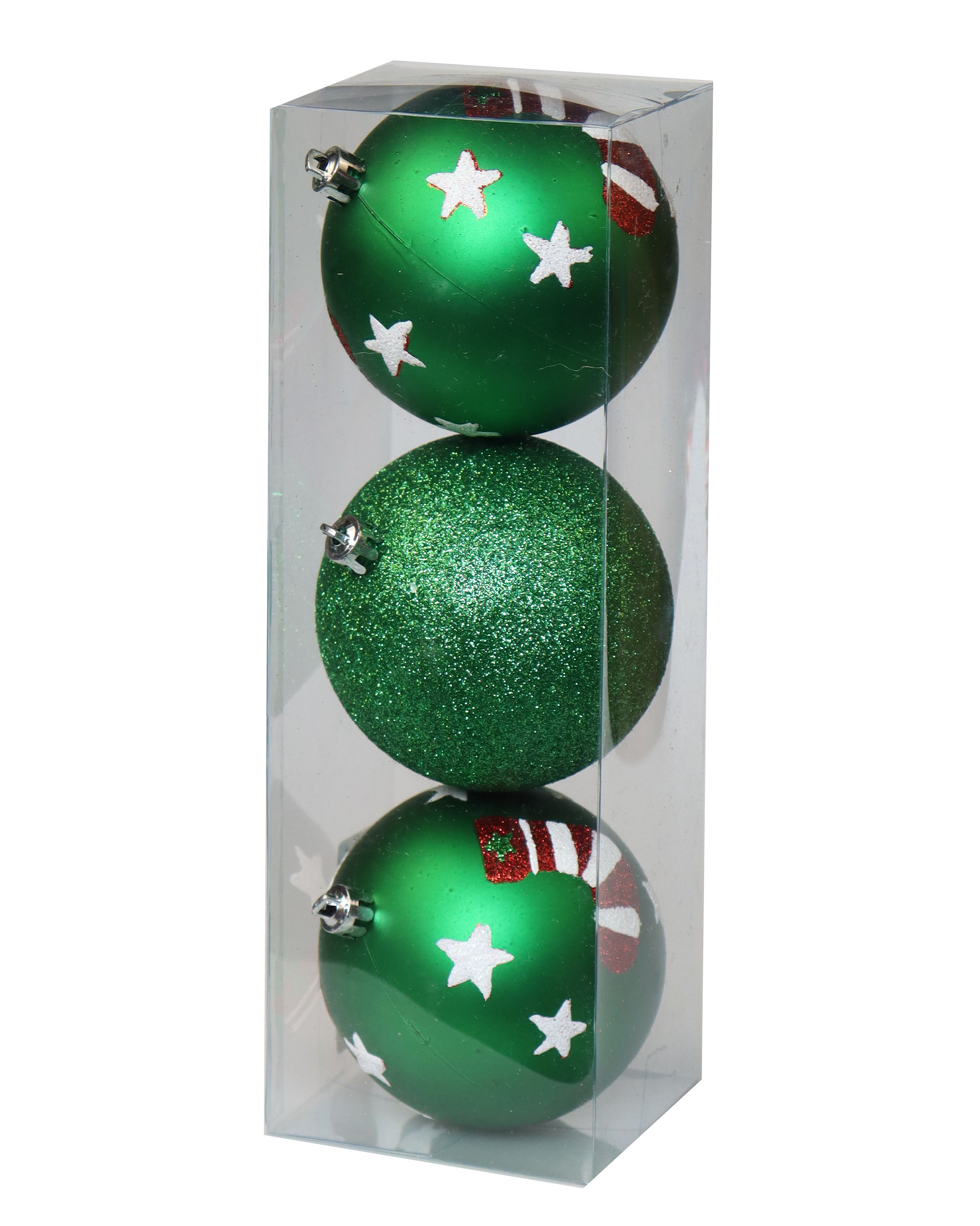 3PCS Christmas Tree Ornaments 8CM Plastic Christmas Ball